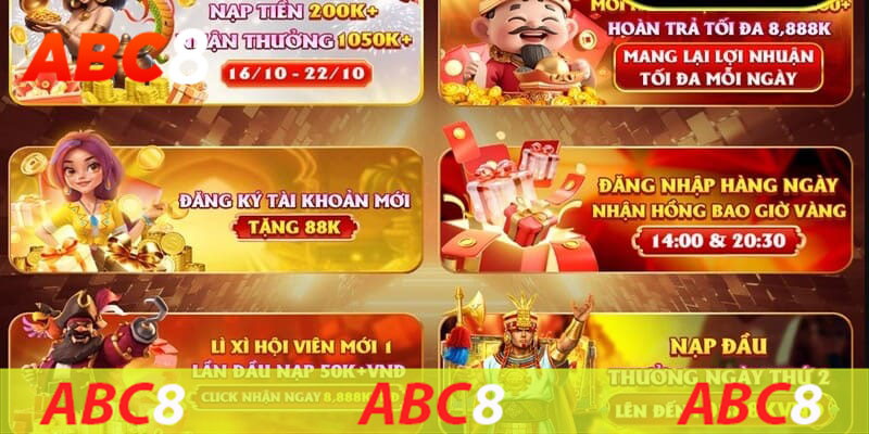 ABC8 khuyến mãi game bài cực khủng